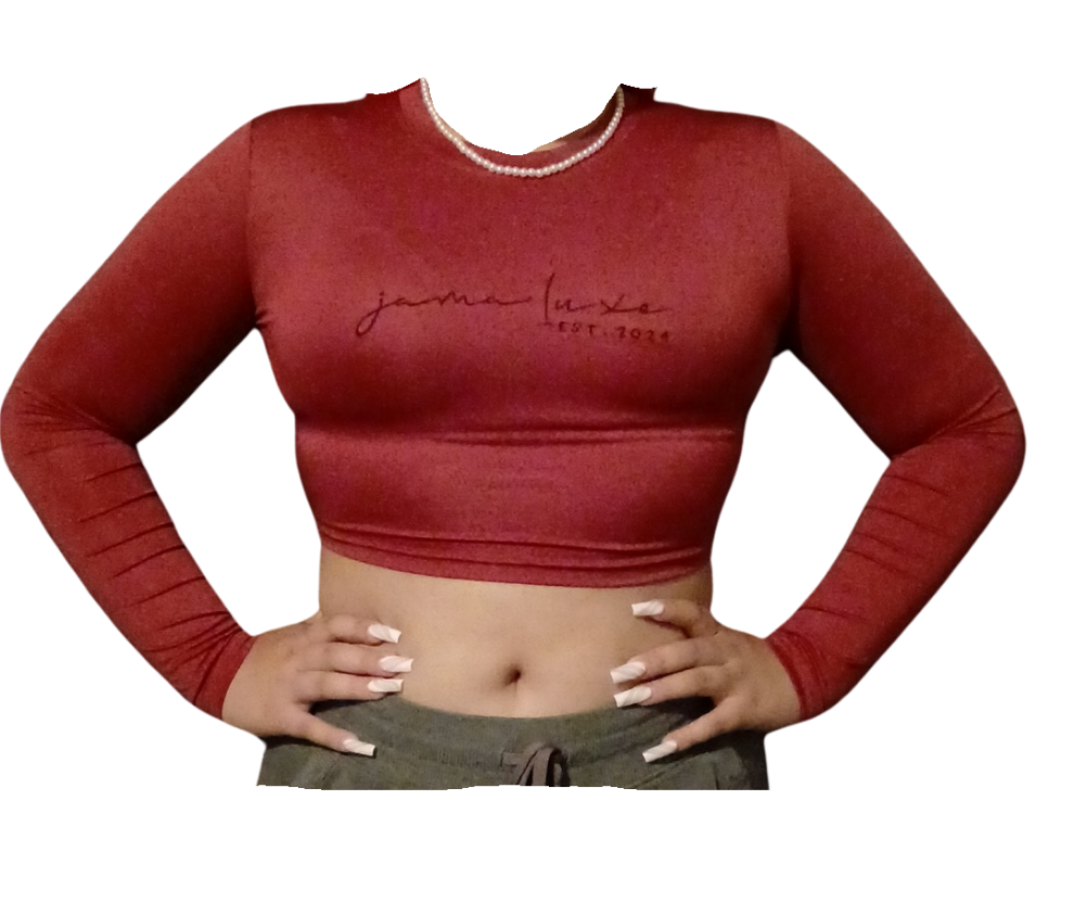 Red Velvet Slim Fit Crop Top