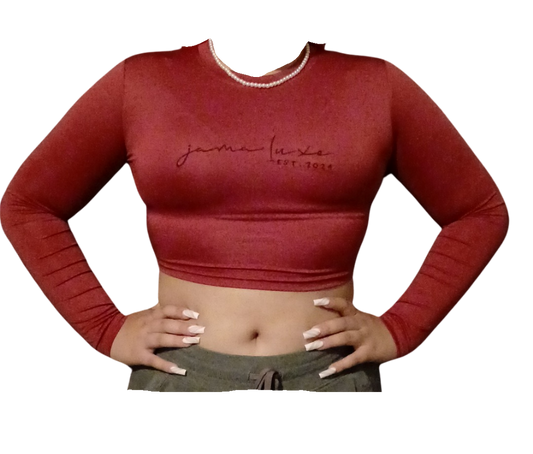 Red Velvet Slim Fit Crop Top